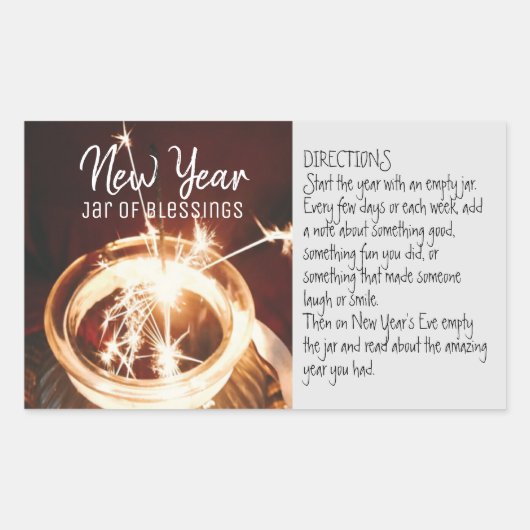 新年の恵み瓶 長方形シール (正面)