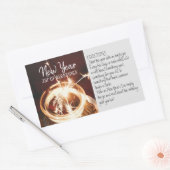 新年の恵み瓶 長方形シール (封筒)