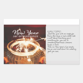 新年の恵み瓶 長方形シール