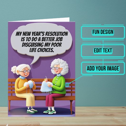 新年の悪い選択を隠す カード