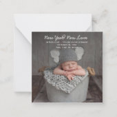 新年の愛の休日の誕生発表写真 ノートカード (正面)