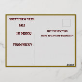  新年の折り紙カードの願い 箔シーズンポストカード (裏面)