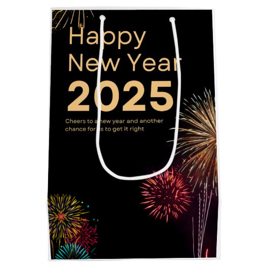 新年の抱き枕 – 中 ミディアムペーパーバッグ (裏面)