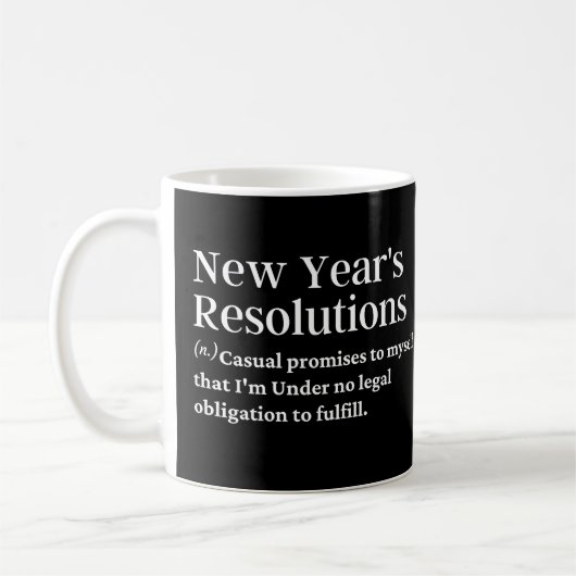 新年の抱負のおもしろい定義 コーヒーマグカップ (左)