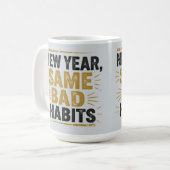 新年の抱負は去年と同じ コーヒーマグカップ (正面左)