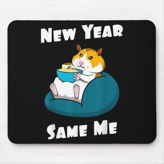 新年の抱負 新年の私 変わらず面白可愛いファ マウスパッド (正面)