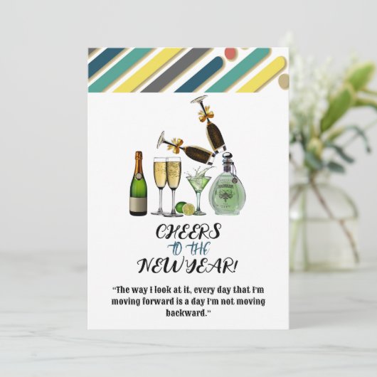 新年の抽象芸術アートカクテルカードへの応援 招待状 (スタンド正面)