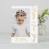 新年の挨拶スクリプト2写真 箔シーズンカード (立ち正面)