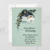 新年の挨拶1915ヴィンテージ シーズンポストカード (正面/裏面)