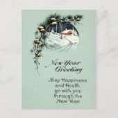 新年の挨拶1915ヴィンテージ シーズンポストカード (正面)