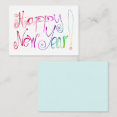 新年の挨拶 レインボー ハンドレタリングメモ ノートカード (正面/裏面)