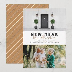 新年の新しいアドベンチャーフォト数々のホリデーカード