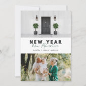 新年の新しいアドベンチャーフォト数々のホリデーカード (正面)