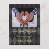 新年の新しいギア婚約のお知らせ ポストカード (正面)