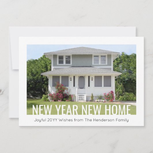 新年の新しいホームアドレス2写真の休日の移動 案内状 (正面)
