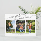 新年の新しいホームエレガントスクリプト3写真 シーズンカード (スタンド正面)