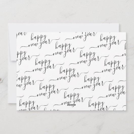 新年の新しいホームエレガントスクリプト3写真 シーズンカード (裏面)