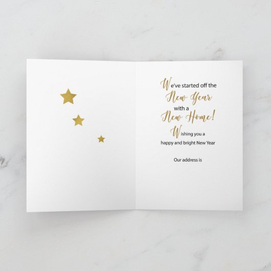 新年の新しいホームスターシャインで新しいアドレス カード (内部)