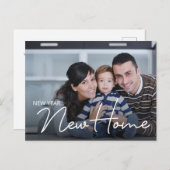 新年の新しいホームファミリーフォトニューアドレスホリデー シーズンポストカード (正面/裏面)