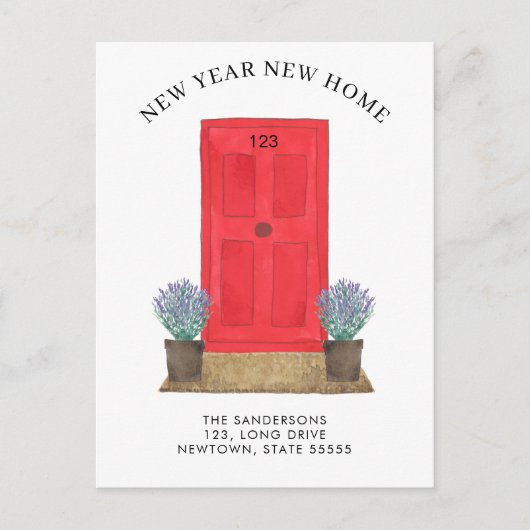 新年の新しいホームムービング 案内ポストカード (正面)