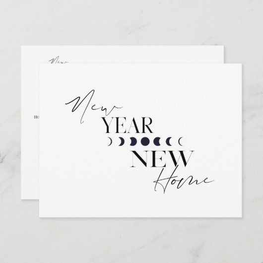 新年の新しいホーム引っ越しました 案内ポストカード (正面/裏面)