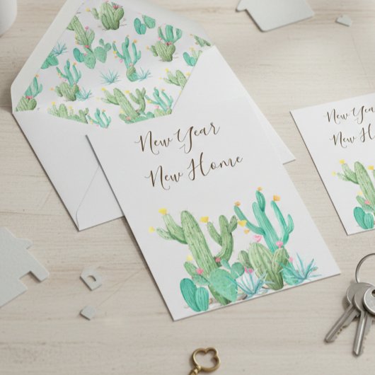 新年の新しいホーム発表サボスデザートカッティ ポストカード