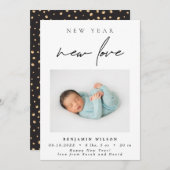 新年の新しいラブフォト誕生 案内状 (正面/裏面)