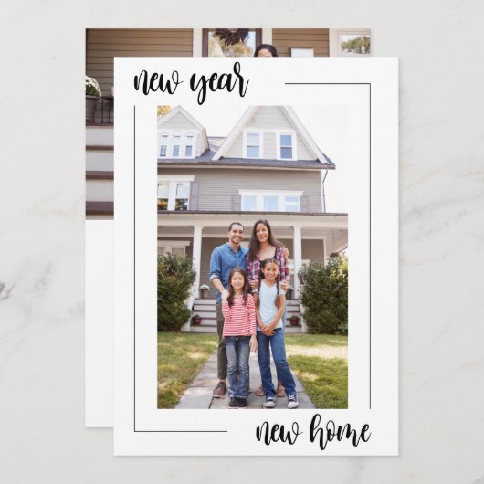 新年の新しい住所の変更 案内状 (正面/裏面)