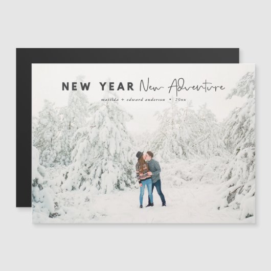 新年の新しい冒険の写真の休日 (正面/裏面)