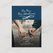 新年の新しい冒険の写真の日付を保存 名刺 (正面)