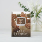 新年の新しい冒険の写真妊娠 シーズンポストカード (スタンド正面)