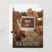 新年の新しい冒険の写真妊娠 シーズンポストカード (正面/裏面)