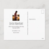 新年の新しい冒険の写真妊娠 シーズンポストカード (裏面)