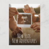 新年の新しい冒険の写真妊娠 シーズンポストカード (正面)
