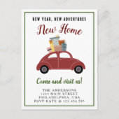 新年の新しい冒険の新しいホームクリスマスの移動 案内ポストカード (正面)