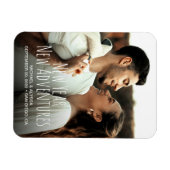 新年の新しい冒険カスタム婚約写真 マグネット (横)