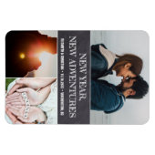 新年の新しい冒険フォトコラージュ結婚ズ マグネット (横)