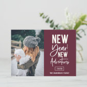 新年の新しい冒険フォトホリデーカード シーズンカード (スタンド正面)