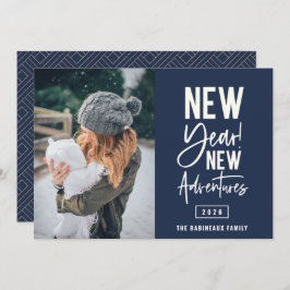 新年の新しい冒険フォトホリデーカード シーズンカード