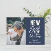 新年の新しい冒険フォトホリデーカード シーズンカード (スタンド正面)