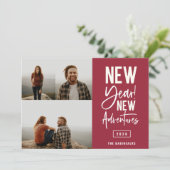 新年の新しい冒険フォトホリデーカード シーズンカード (スタンド正面)