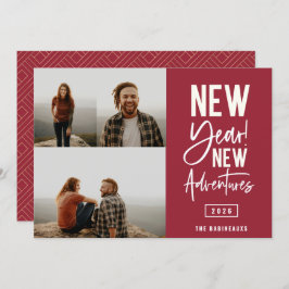 新年の新しい冒険フォトホリデーカード シーズンカード