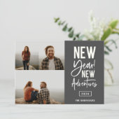 新年の新しい冒険フォトホリデーカード シーズンカード (スタンド正面)