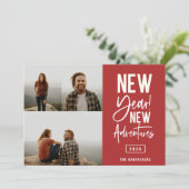 新年の新しい冒険フォトホリデーカード シーズンカード (スタンド正面)