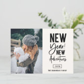 新年の新しい冒険フォトホリデーカード シーズンカード (スタンド正面)