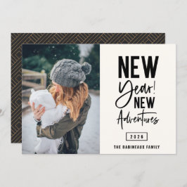 新年の新しい冒険フォトホリデーカード シーズンカード