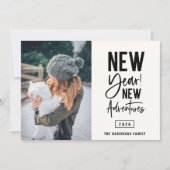新年の新しい冒険フォトホリデーカード シーズンカード (正面)