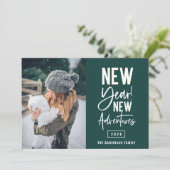 新年の新しい冒険フォトホリデーカード シーズンカード (スタンド正面)