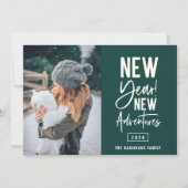 新年の新しい冒険フォトホリデーカード シーズンカード (正面)