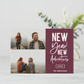 新年の新しい冒険フォトホリデーカード シーズンカード (スタンド正面)